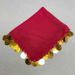 Bordo Gold Pullu Lüx Halay Mendili-MND-120