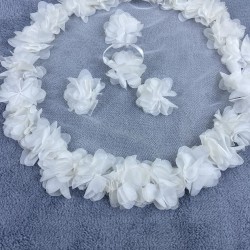 Gelin Halay Mendili Beyaz Lazer Güllü Gelin Halay Aksesuarı-MND-122