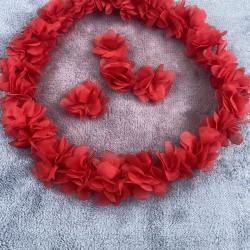 Gelin Halay Mendili Kırmızı Lazer Güllü Gelin Halay Aksesuarı-MND-123