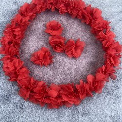 Gelin Halay Mendili Kırmızı Lazer Güllü Gelin Halay Aksesuarı-MND-123