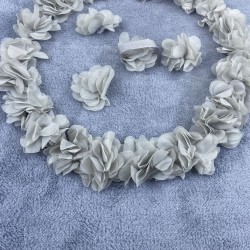 Gelin Halay Mendili Gri Lazer Güllü Gelin Halay Aksesuarı-MND-124