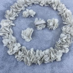 Gelin Halay Mendili Gri Lazer Güllü Gelin Halay Aksesuarı-MND-124