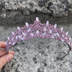 Clara Pembe Gelin Kına Tacı Özel Gün Aksesuar Kadın Taç Saç Aksesuarı-NEWTAC-2 Clara Pembe Gelin Kına Tacı Özel Gün Aksesuar Kadın Taç Saç Aksesuarı-NEWTAC-2