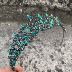 Clara Yeşil Gelin Kına Tacı Özel Gün Aksesuar Kadın Taç Saç Aksesuarı-NEWTAC-6 Clara Yeşil Gelin Kına Tacı Özel Gün Aksesuar Kadın Taç Saç Aksesuarı-NEWTAC-6