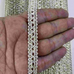 Krem Gold Işıltılı Nexlora &Ouml;rg&uuml; Dokulu Dekoratif Şerit &ndash; Premium El İşi S&uuml;sleme 1 Metre-NEXLORA-1