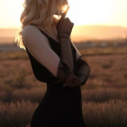 Siyah Uzun Tül Dış Çekim Gelin Eldiveni Parti Aksesuarı-NIKAHTAKIMI-108