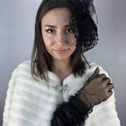 Siyah Dirsek Boy Eldiven Ve Puantiyeli Vualet-NIKAHTAKIMI-11