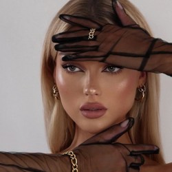 Siyah Dirsek Boy Fantezi Gelinlik Eldiveni Parti Eldiveni-NIKAHTAKIMI-111