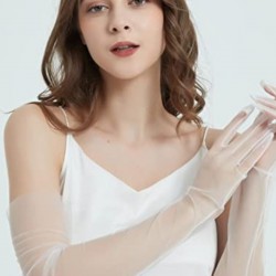 Beyaz Dirsek Boy Gelinlik Eldiveni Parti Eldiveni-NIKAHTAKIMI-114