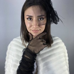 Dirsek Boy Eldiven Ve Siyah Vualet Takımı-NIKAHTAKIMI-12