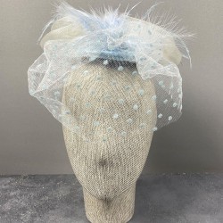 Bebe Mavi Puantiyeli Vualet Parti Ve Nikah Şapkası-NIKAHTAKIMI-128