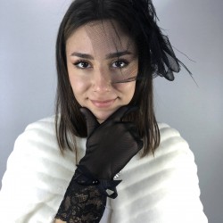 Fiyonklu Gelin Eldiveni Ve Siyah Vualet Takımı-NIKAHTAKIMI-13