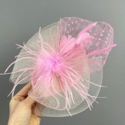 Pembe Puantiyeli Vualet Parti Ve Nikah Şapkası-NIKAHTAKIMI-130