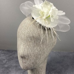 Beyaz Ortanca Çiçekli Vualet Parti Ve Nikah Şapkası Saç Aksesuarı-NIKAHTAKIMI-132