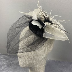 Siyah Grek Tüllü Vualet Parti Ve Nikah Şapkası Saç Aksesuarı-NIKAHTAKIMI-134