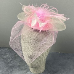 Pembe Grek Tüllü Vualet Parti Ve Nikah Şapkası Saç Aksesuarı-NIKAHTAKIMI-135