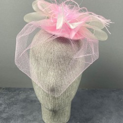 Pembe Grek Tüllü Vualet Parti Ve Nikah Şapkası Saç Aksesuarı-NIKAHTAKIMI-135