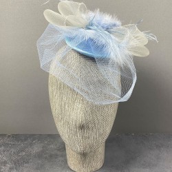 Bebe Mavi Grek Tüllü Vualet Parti Ve Nikah Şapkası Saç Aksesuarı-NIKAHTAKIMI-136