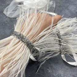 Vualet Nikah Şapkası Gelin Saç Aksesuarı Ve Asvel Çift Bilek Aksesuarı-NIKAHTAKIMI-158