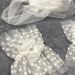 Vualet Nikah Şapkası Gelin Saç Aksesuarı Ve Hera Taşlı Çift Bilek Aksesuarı-NIKAHTAKIMI-160