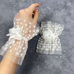 Hera Taşlı Beyaz Çift Bilek Gelin Aksesuarı-NIKAHTAKIMI-164