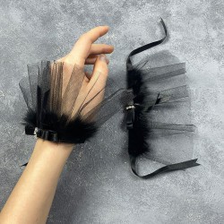 Sina Fiyonklu Siyah Çift Bileklik Gelin Aksesuarı-NIKAHTAKIMI-175