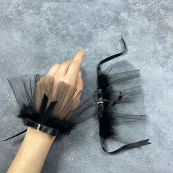 Sina Fiyonklu Siyah Çift Bileklik Gelin Aksesuarı-NIKAHTAKIMI-175