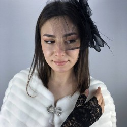 Kısa Dantelli Gelin Eldiveni Ve Siyah Vualet Takımı-NIKAHTAKIMI-19