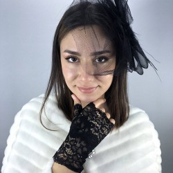 Kısa Dantelli Gelin Eldiveni Ve Siyah Vualet Takımı-NIKAHTAKIMI-19