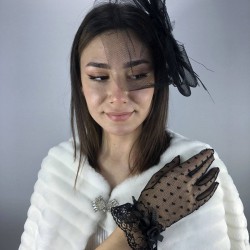 Puantiyeli Gelin Eldiveni Ve Siyah Vualet Takımı-NIKAHTAKIMI-20