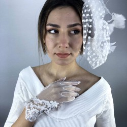 Beyaz Dantelli Gelin Eldiveni Ve Vualet Takımı-NIKAHTAKIMI-29