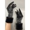Siyah İpek Kadife Kürklü Eldiven-NIKAHTAKIMI-75