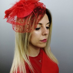 Kırmızı Vualet Nikah Şapkası-NKH-1015