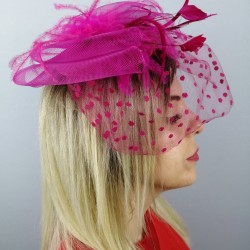Fuşya Vualet Nikah Şapkası-NKH-1016