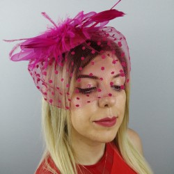 Fuşya Vualet Nikah Şapkası-NKH-1016