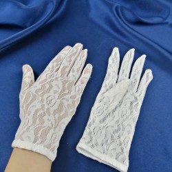 Beyaz Dantelli Eldiven-NKH-1021