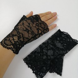 Siyah Kısa Dantelli Eldiven-NKH-1027