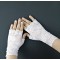 Beyaz Kısa Parmak Gelin Eldiveni-NKH-1035