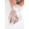 Beyaz Çiçek Detaylı Gelin Eldiveni-NKH-1084
