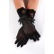 Siyah Bileği Dantelli Ve Fiyonklu Gelin Eldiveni-NKH-1093