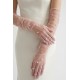 Noctyra Pearl Mesh Couture G&uuml;l Kurusu Eldiven &ndash; Uzun T&uuml;l İnci Detaylı L&uuml;ks Davet Aksesuarı-NOCTYRA-12