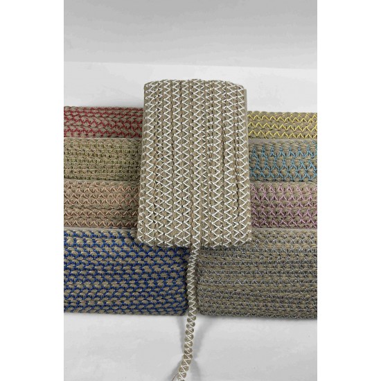 Kırmızı Nuvessa Hasır &Ccedil;apraz Tasarım Dekoratif Şerit 1 Metre Paketleme S&uuml;sleme Şeridi-NUVESSA-1