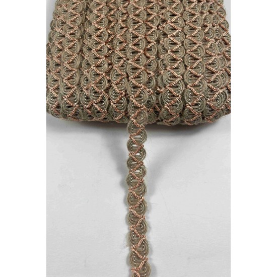 Yavruağzı Nuvessa Hasır &Ccedil;apraz Tasarım Dekoratif Şerit 1 Metre Paketleme S&uuml;sleme Şeridi-NUVESSA-3