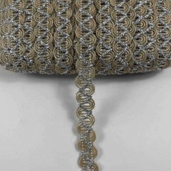 G&uuml;m&uuml;ş Nuvessa Hasır &Ccedil;apraz Tasarım Dekoratif Şerit 1 Metre Paketleme S&uuml;sleme Şeridi-NUVESSA-5