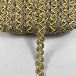 Sarı Nuvessa Hasır &Ccedil;apraz Tasarım Dekoratif Şerit 1 Metre Paketleme S&uuml;sleme Şeridi-NUVESSA-8