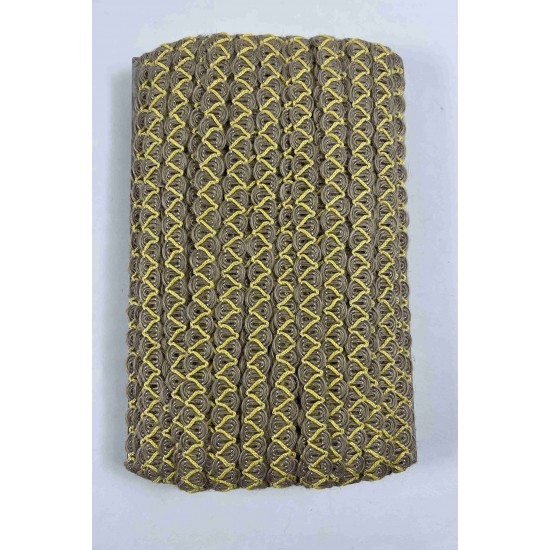 Sarı Nuvessa Hasır &Ccedil;apraz Tasarım Dekoratif Şerit 1 Metre Paketleme S&uuml;sleme Şeridi-NUVESSA-8