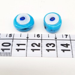 Turkuaz Mavi Yassı Dana Gözü Nazar Boncuğu-NZR-1025