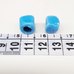 Mavi Kare Cam Takı Boncuğu-NZR-1026