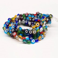 Rengarenk Yassı Cam Nazar Boncuğu-NZR-1047