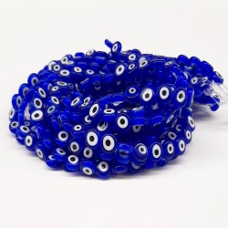 Koyu Mavi Yassı Cam Nazar Boncuğu-NZR-1048